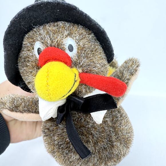 VTG People Pals Turkey 6" Thanksgiving Pilgrim LL Hat Plush Toy Stuffed Animals - Picture 5 of 7